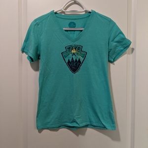 Life is Good T-shirt, XS, Teal, Take a Hike